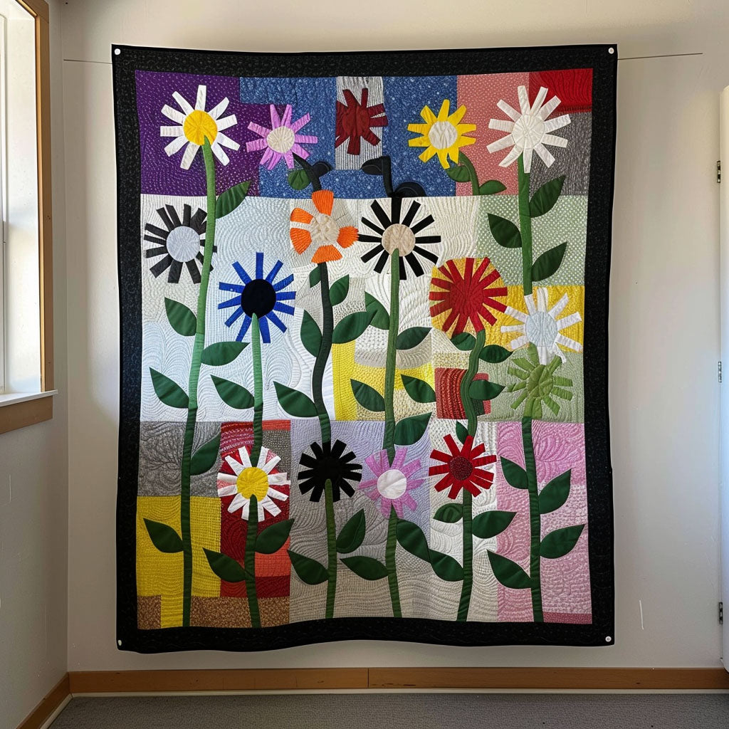 Dynamic Blooms Quilted Blanket Presents For Flower Lovers