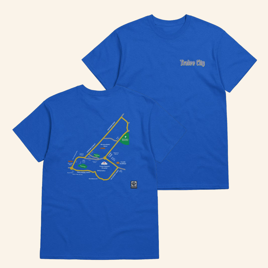 E Train Merch Tralee City On The Map Graphic T-Shirt Christmas Presents For Boyfriend