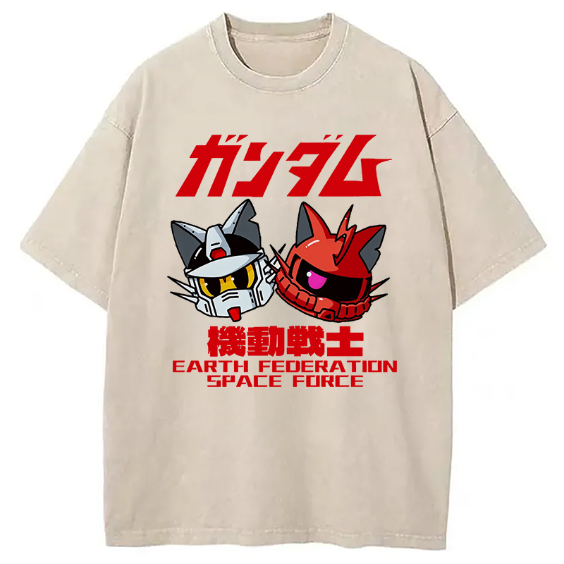 E.F.S.F. Cat Vintage Washed T-Shirt Casual Oversized Outfit Style Gifts For Besties-1