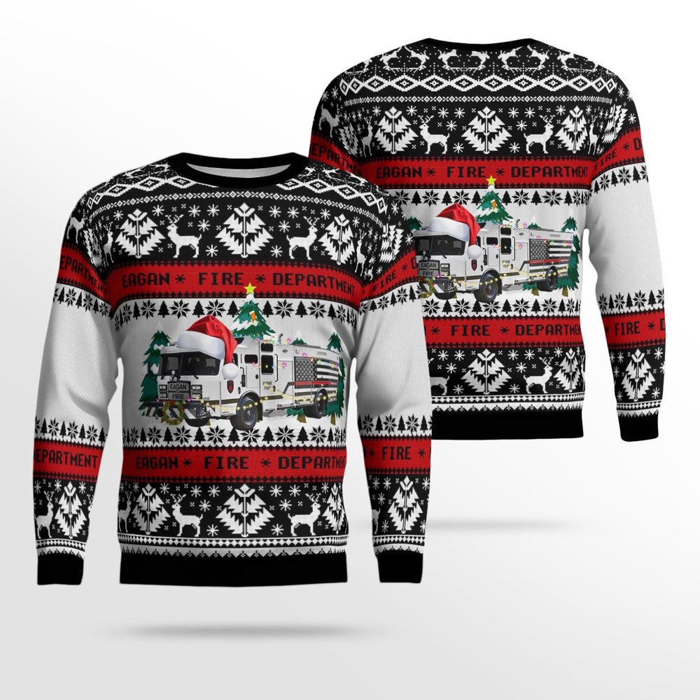 Eagan Fire Department Christmas AOP Ugly Sweater Xmas Unisex Sweater Christmas Gifts For Men Women