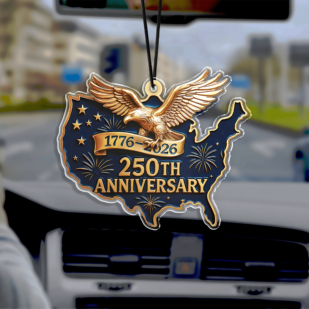 Eagle 1776 2026 250th Anniversary Car Hanging Ornament Patriotic Gift For Him