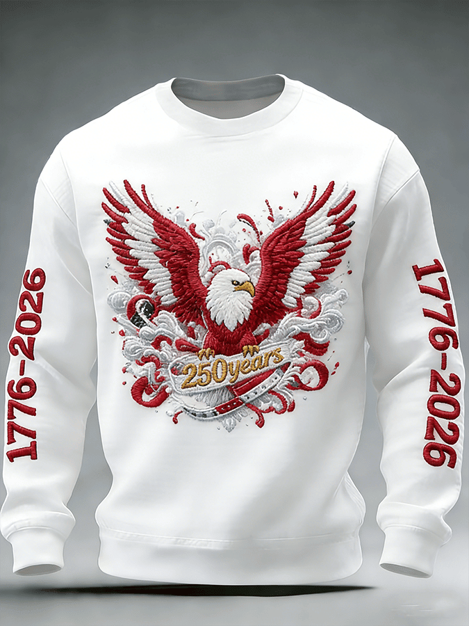Eagle 1776 2026 America 250th Anniversary Sweatshirt Patriotic Men's Apparel Dad Gifts