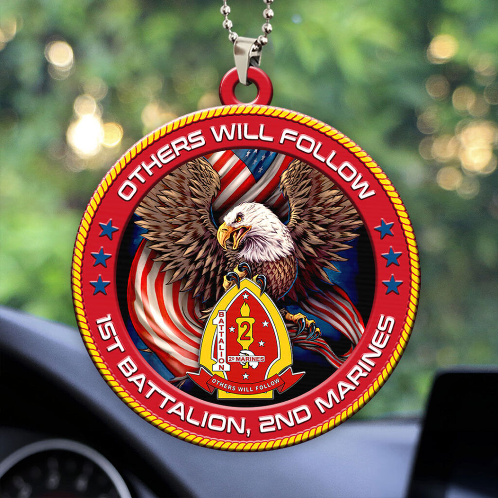 Eagle 1st Battalion 2nd Marines Car Ornament Car Hanging Decor Best Christmas Gifts For Veterans