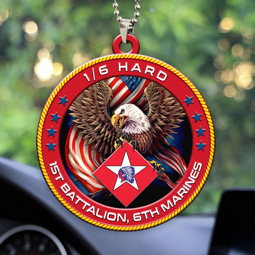 Eagle 1st Battalion 6th Marines Car Ornament Marines Decor Christmas Gift For Veterans