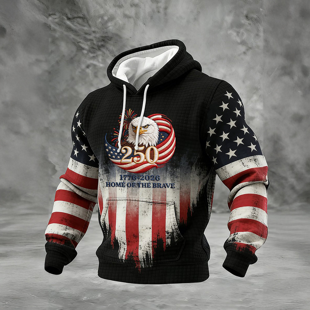 Eagle 250 Home Of The Brave 1776 2026 Hoodie America's Birthday Apparel Semiquincentennial Merch