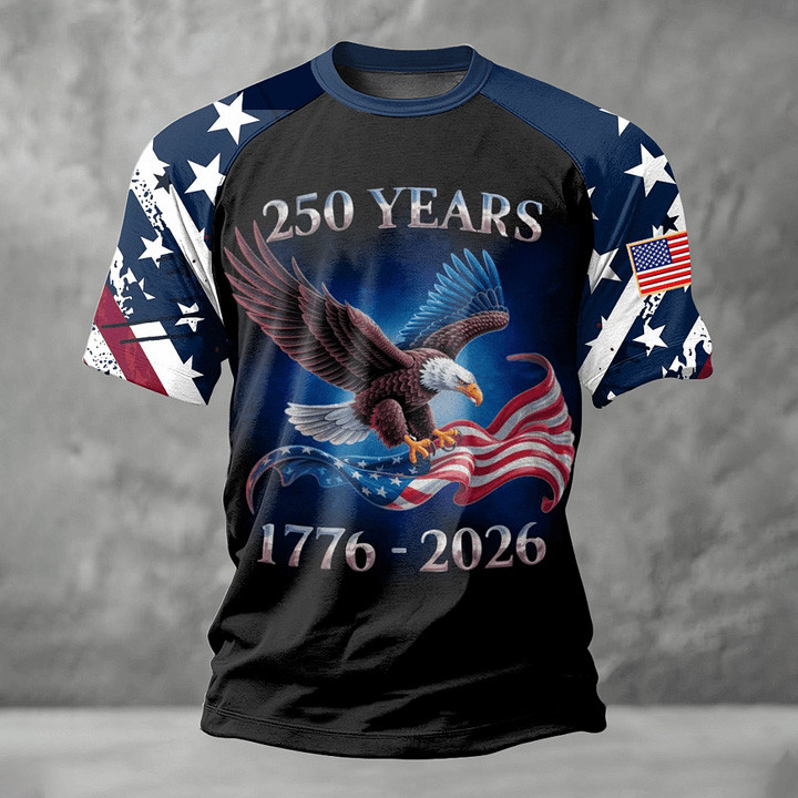 Eagle 250 Years 1776 2026 T-Shirt American Flag Apparel Cool Gift For Patriots