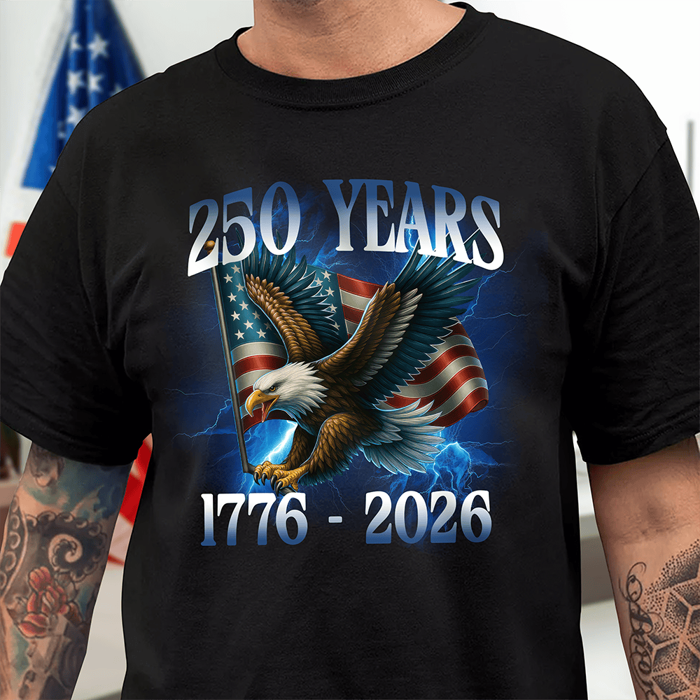 Eagle 250 Years 1776 2026 T-Shirt America's 250Th Birthday Clothes Gift For Men