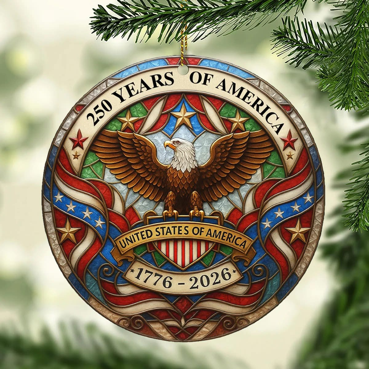 Eagle 250 Years Of America 1776 2026 Ornament Patriotic Christmas Tree Decorations Eagle 250 Years Of America 1776 2026 Ornament Patriotic Christmas Tree Decorations