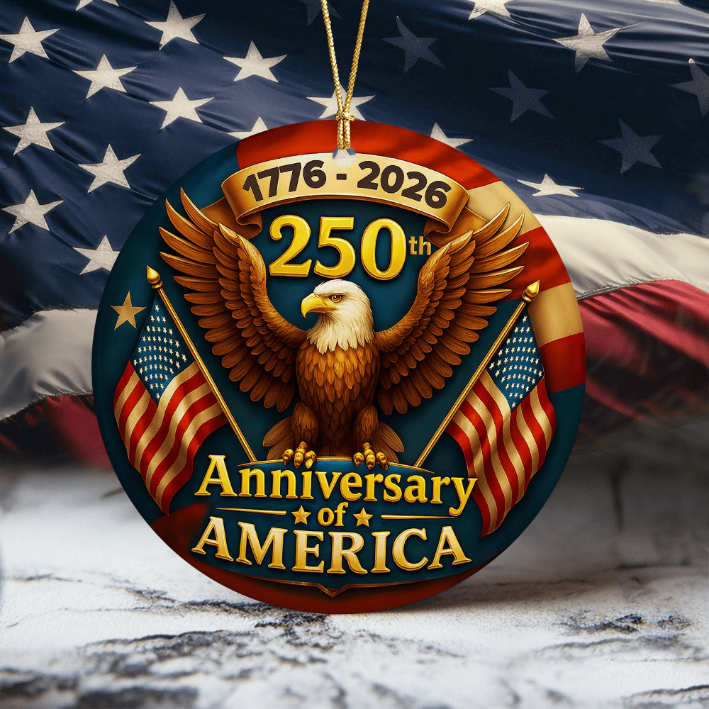 Eagle 250 Years Of America Eagle Flag Ornament America's Birthday Ornament