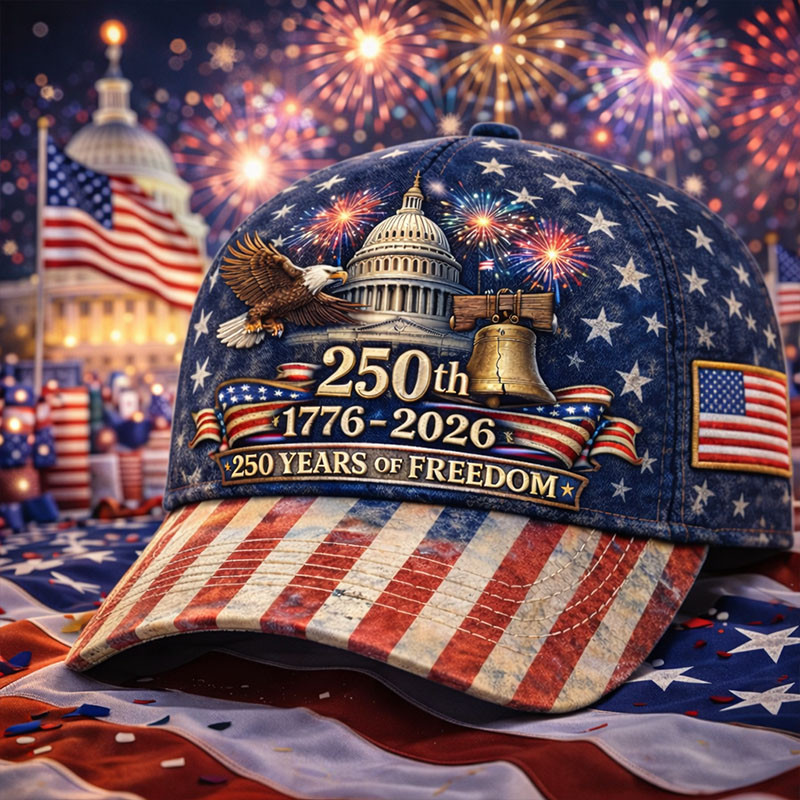 Eagle 250 Years Of Freedom 1776 2026 Fireworks Hat 250th Anniversary Of America Cap