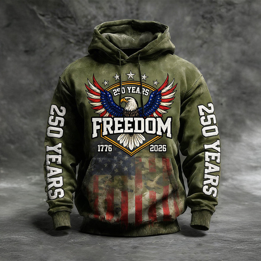 Eagle 250 Years Of Freedom 1776 2026 Hoodie Independence Day 2026 Clothing 4th Of July Apparel