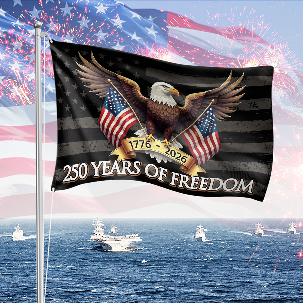 Eagle 250 Years Of Freedom American House Flag Independence Day Presents