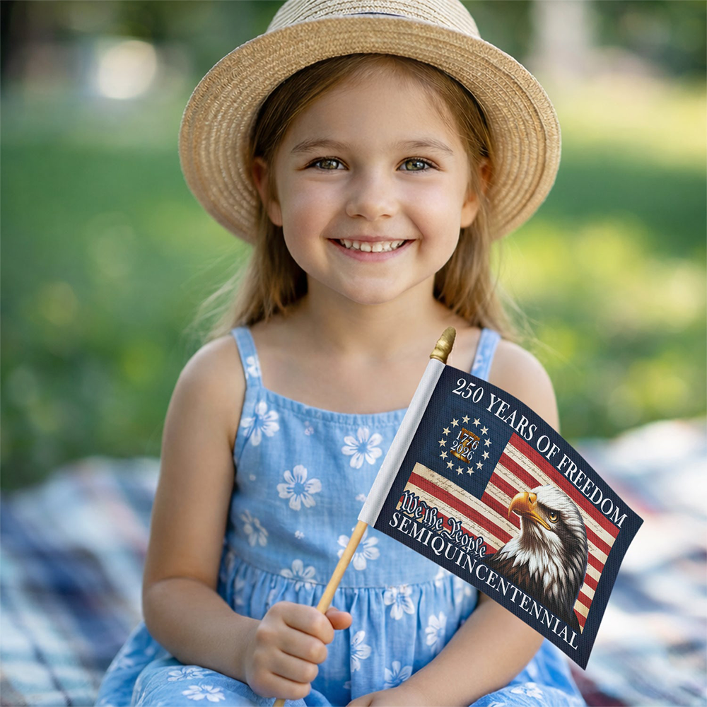 Eagle 250 Years Of Freedom American Patriotic Hand Flag Fourth Of July Gift Ideas