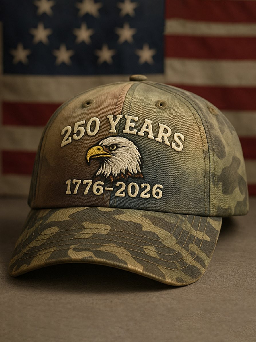 Eagle 250 Years Of Freedom Camo Hat Patriotic Freedom Baseball Cap 4Th Of July Presents