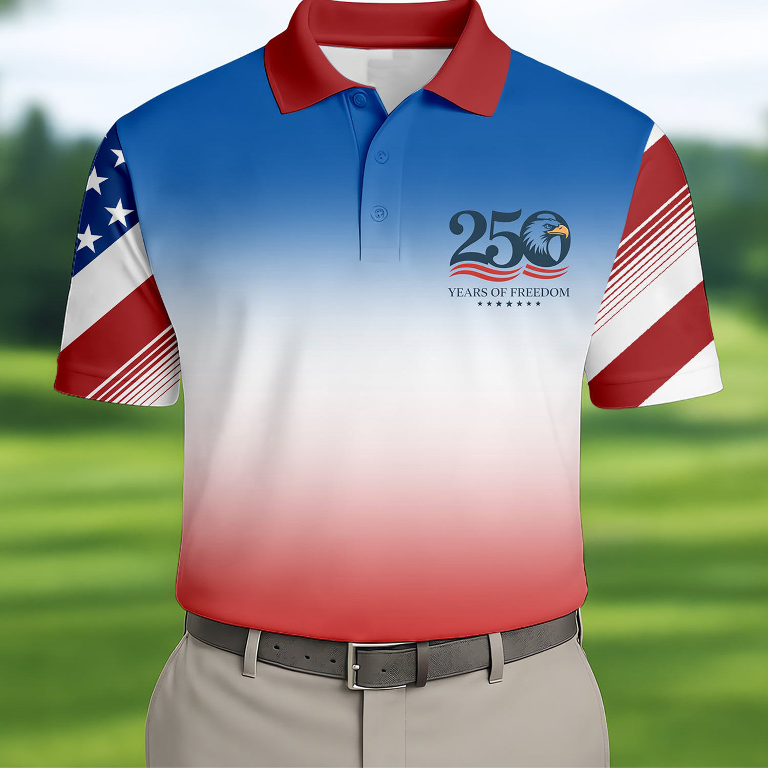 Eagle 250 Years Of Freedom Golf Polo Shirt 250Th Anniversary Golf Shirt Gift For Golfers