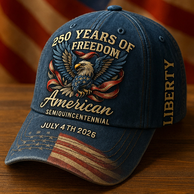 Eagle 250 Years Of Freedom Hat American Semiquincentennial 4th Of July Cap Patriotic Gifts