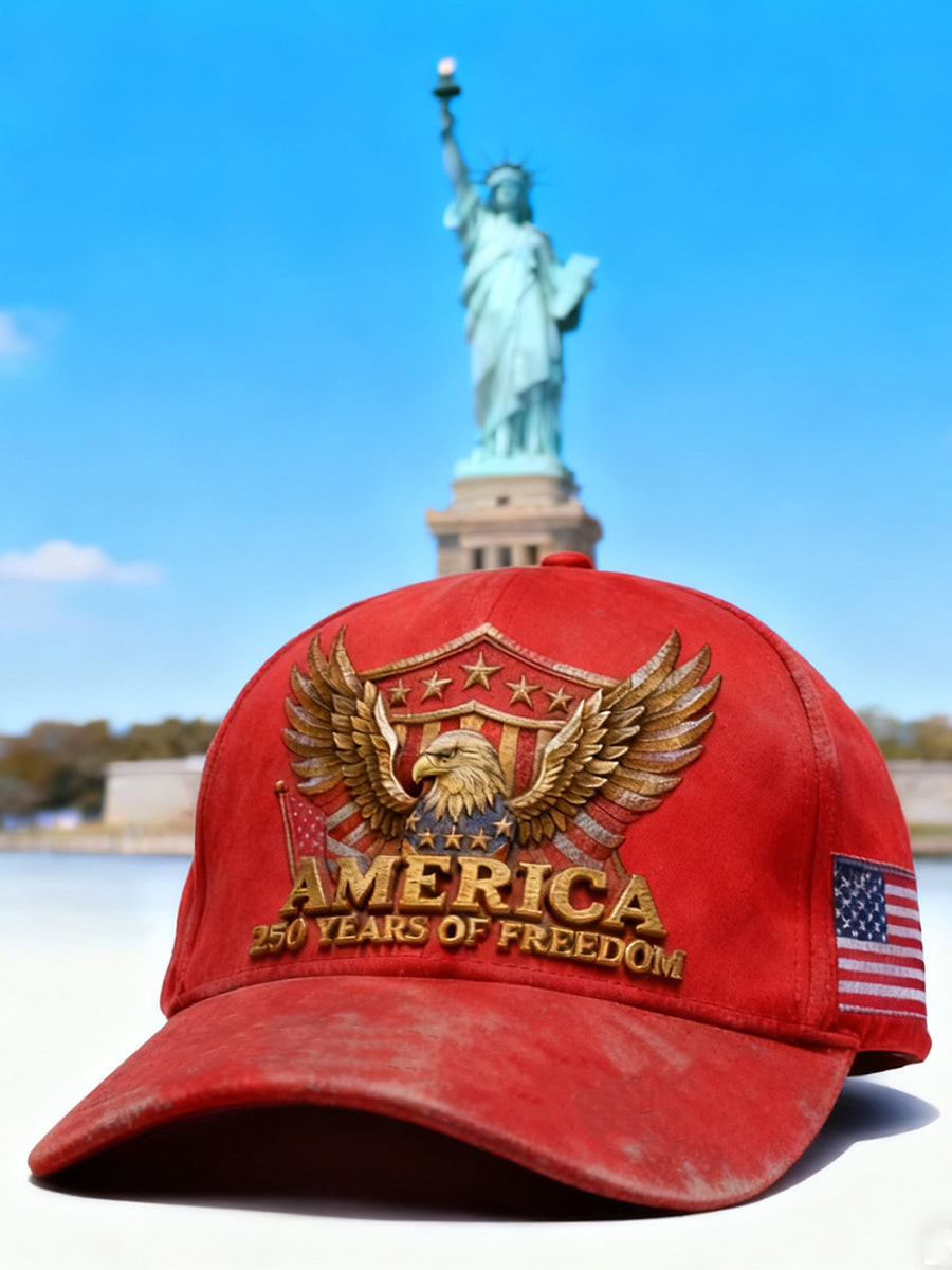 Eagle 250 Years Of Freedom Hat USA Semiquincentennial Day Baseball Cap Patriotic Gifts