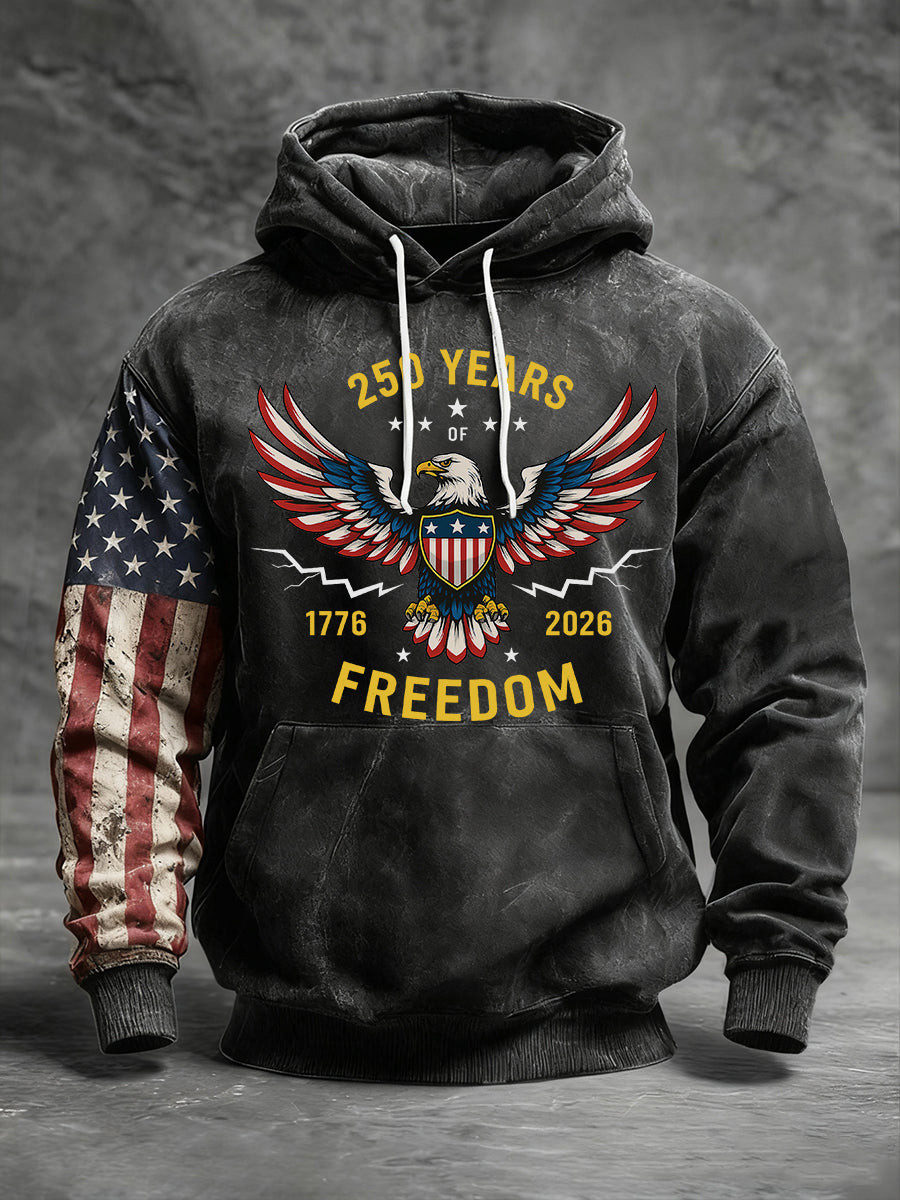 Eagle 250 Years Of Freedom Hoodie USA Bicentennial Clothing Commemorative Gifts For Him