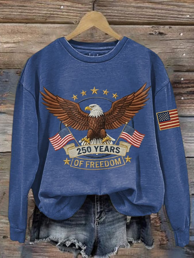 Eagle 250 Years Of Freedom Sweatshirt Semiquincentennial Clothing 4th Of July Gifts