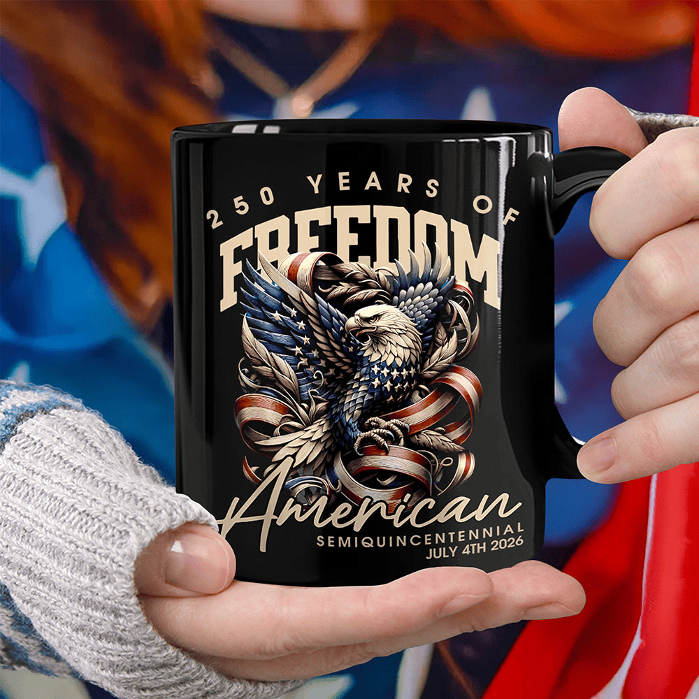 Eagle 250 Years Of Freedome America Mug Independence Day Cup Presents For Coffee Lover