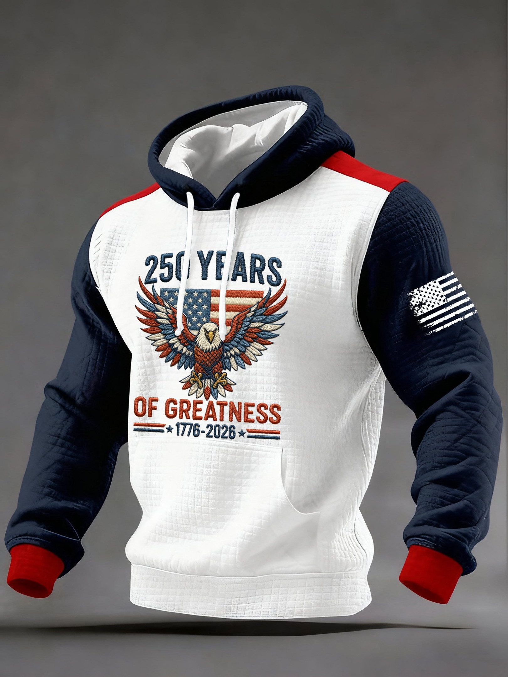 Eagle 250 Years Of Greatness 1776 2026 Hoodie American Flag Hoodie Gifts For Enthusiasts