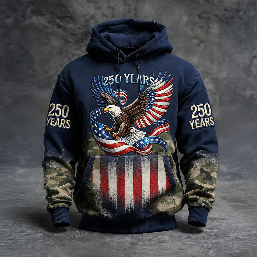 Eagle 250 Years Strong Hoodie Patriotic Eagle Design Hoodie Gift For Husband