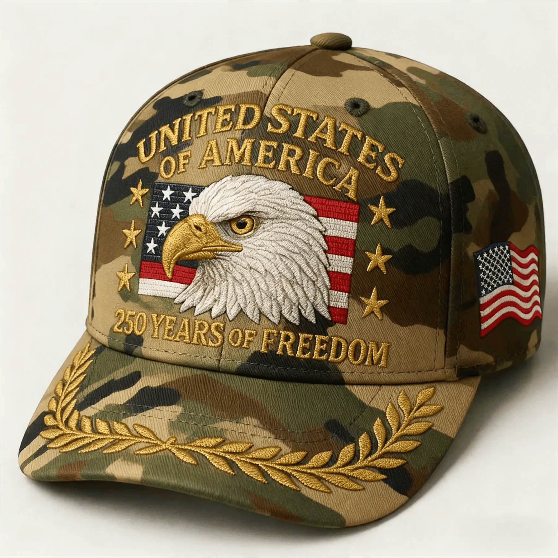 Eagle 250th Anniversary 1776 2026 Camo Hat Retro US 250 Basebal Cap Patriotic Gift Ideas