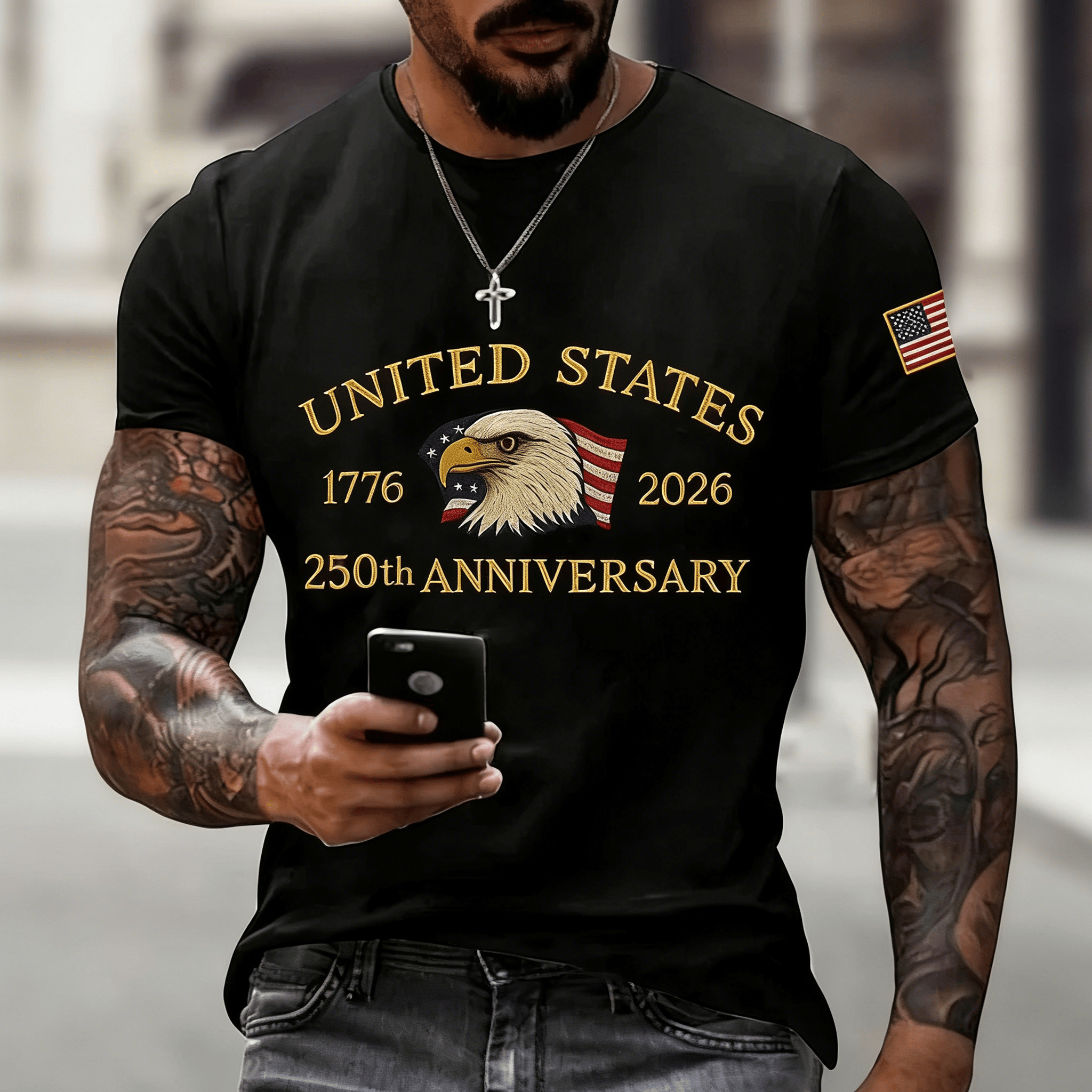 Eagle 250th Anniversary 1776 2026 T-Shirt America's Birthday Clothes Gift Ideas For Him