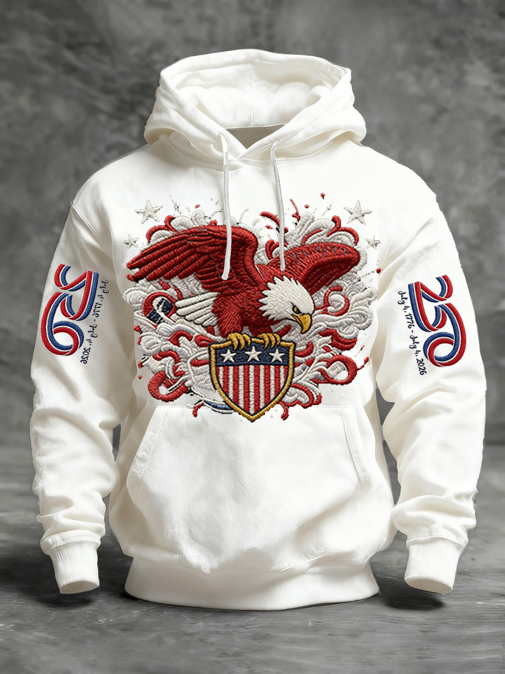 Eagle 250th Anniversary Of The United States Hoodie 250 Years Of Freedom Men's Patriotic Apparel