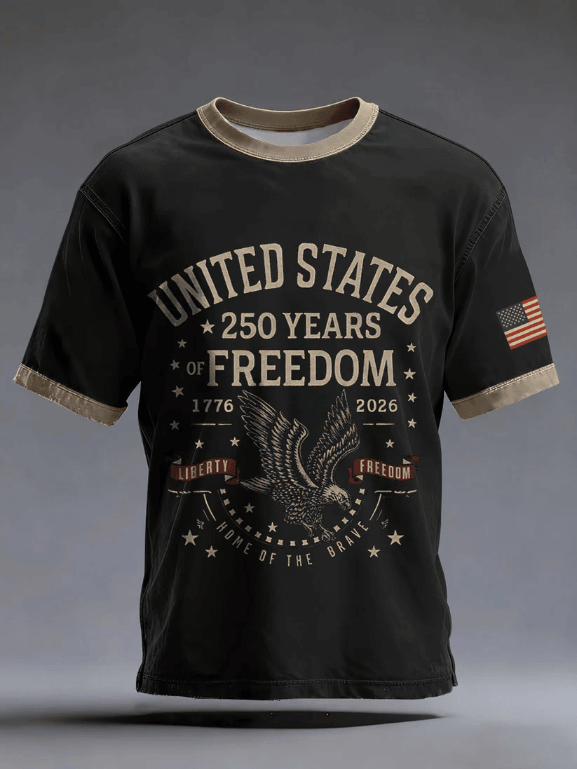 Eagle 250th Anniversary Of USA T-Shirt Home Of The Brave Patriotic Clothes Unique Presents Ideas