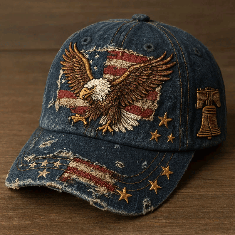 Eagle 250th Anniversary Of USA Vintage Hat Liberty Bell America's Birthday Cap Cool Gifts