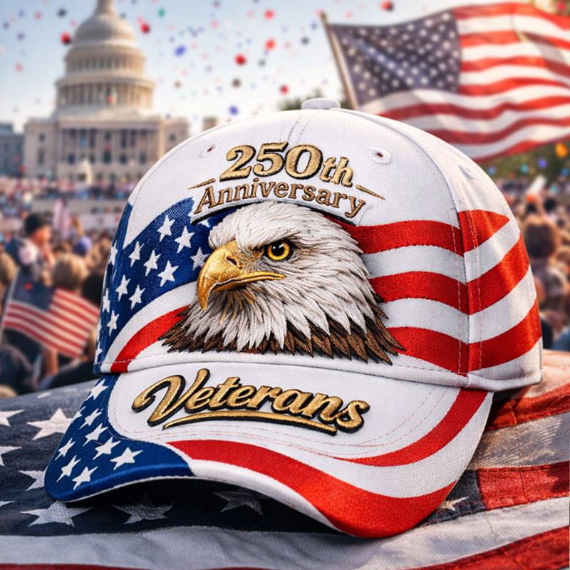 Eagle 250th Anniversary Veterans Hat Proud Veteran Baseball Cap Patriotic Gift