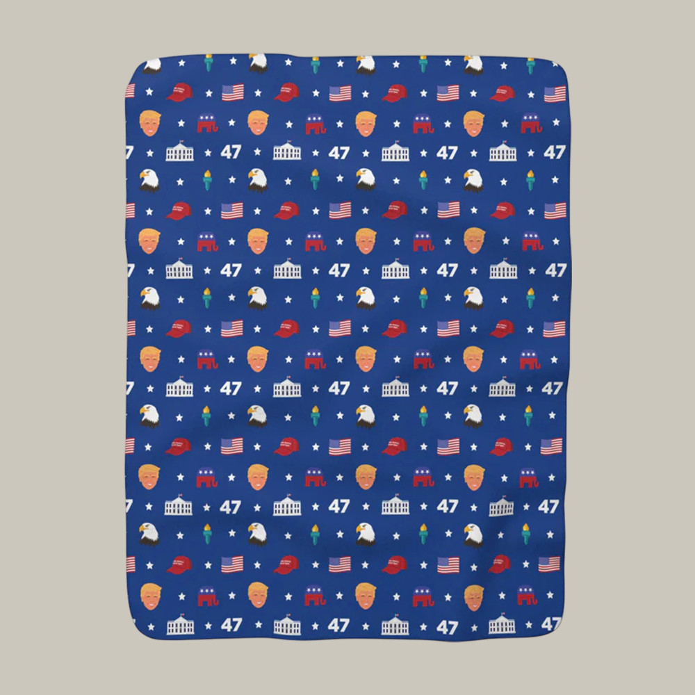 Eagle 45 47 America Logo Blanket The White House Christmas Gifts For America Lovers