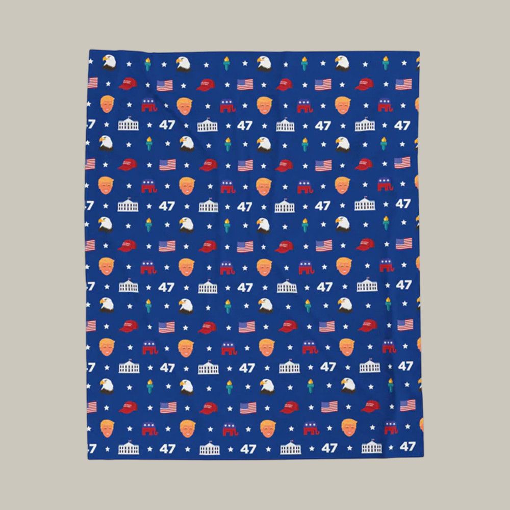 Eagle 45 47 America Logo Blanket The White House Christmas Gifts For Patriots