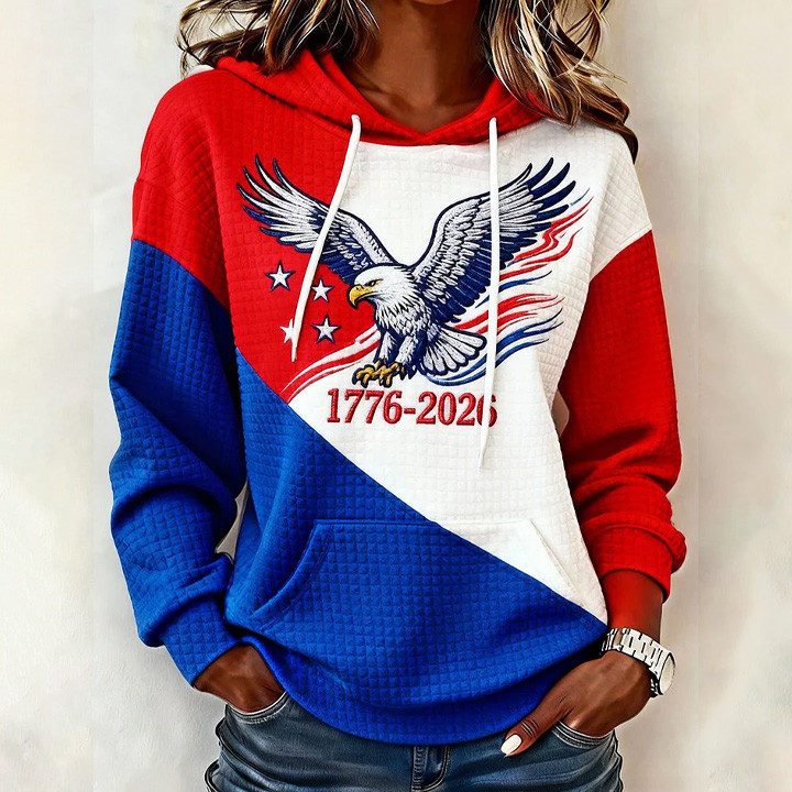 Eagle America 1776 2026 Hoodie Independence Day 2026 Hooded Sweatshirt July 4th Gift
