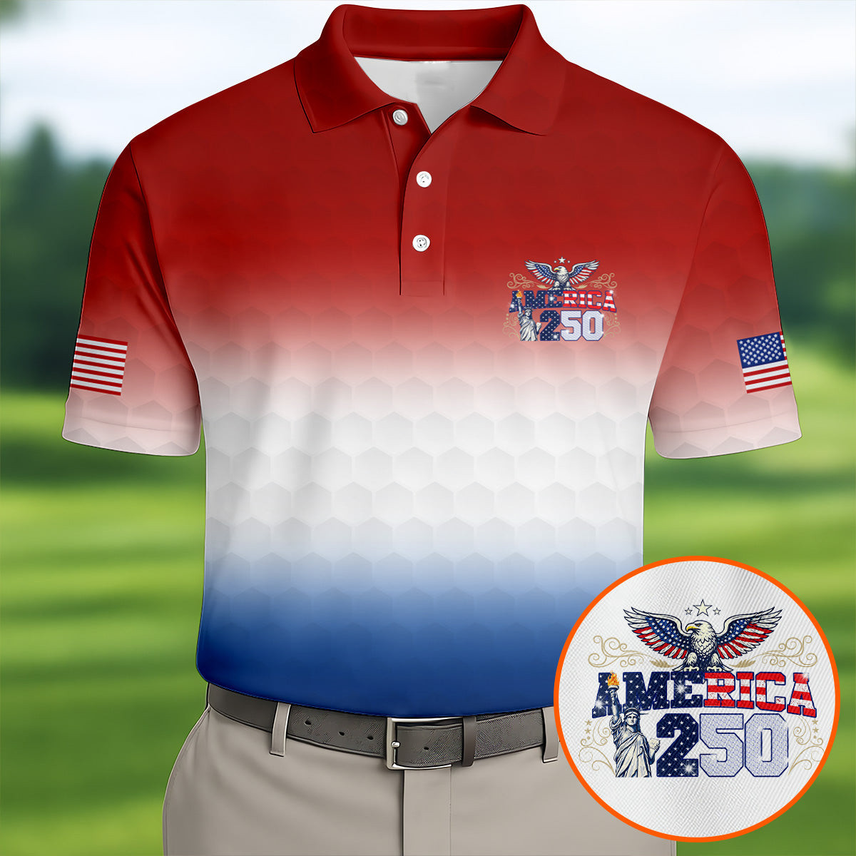 Eagle America 250 Sleeveless Golf Polo Shirt Golf Wear For Men Good Golf Gifts