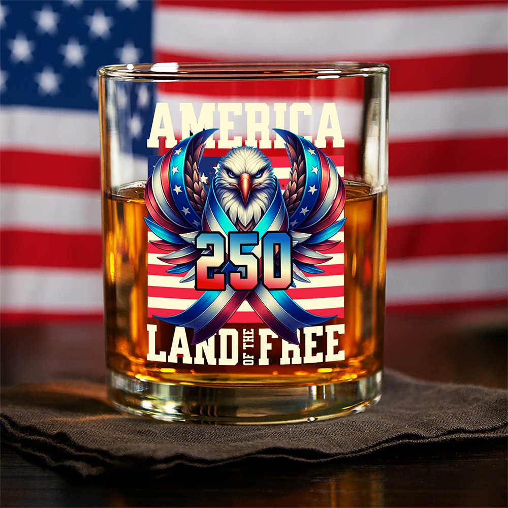Eagle America 250 USA Freedom Liberty Whiskey Glass July 4th Gift For Father
