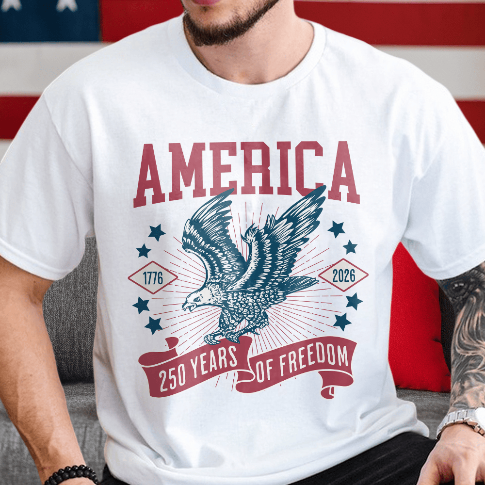 Eagle America 250 Year Of Freedom T-Shirt Fourth Of July Clothes Gift For Men