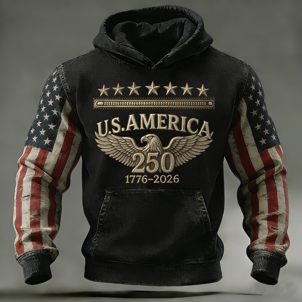 Eagle America 250 Years 1776 2026 Hoodie America's Birthday Apparel Cool Gift For Men
