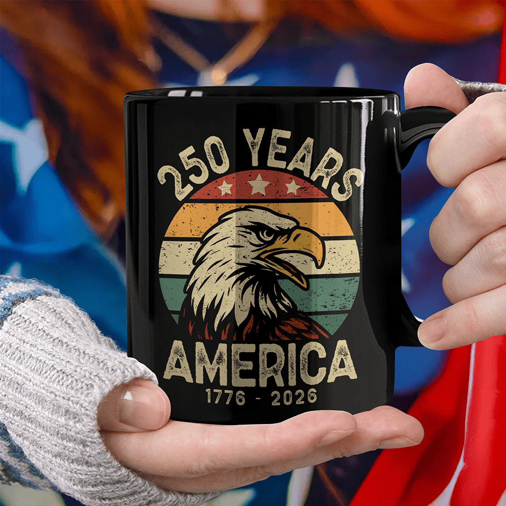 Eagle America 250 Years 1776 2026 Mug Independence Day 2026 Cup Patriotic Gift Ideas