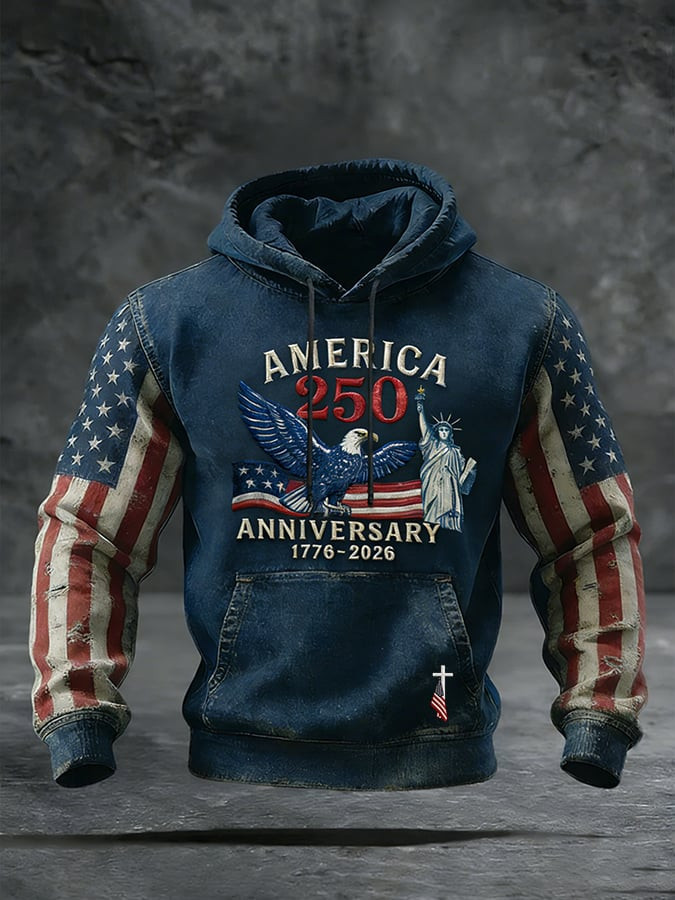 Eagle America 250 Years Anniversary Hoodie USA Flag 1776 2026 Merch Gifts Ideas For Him