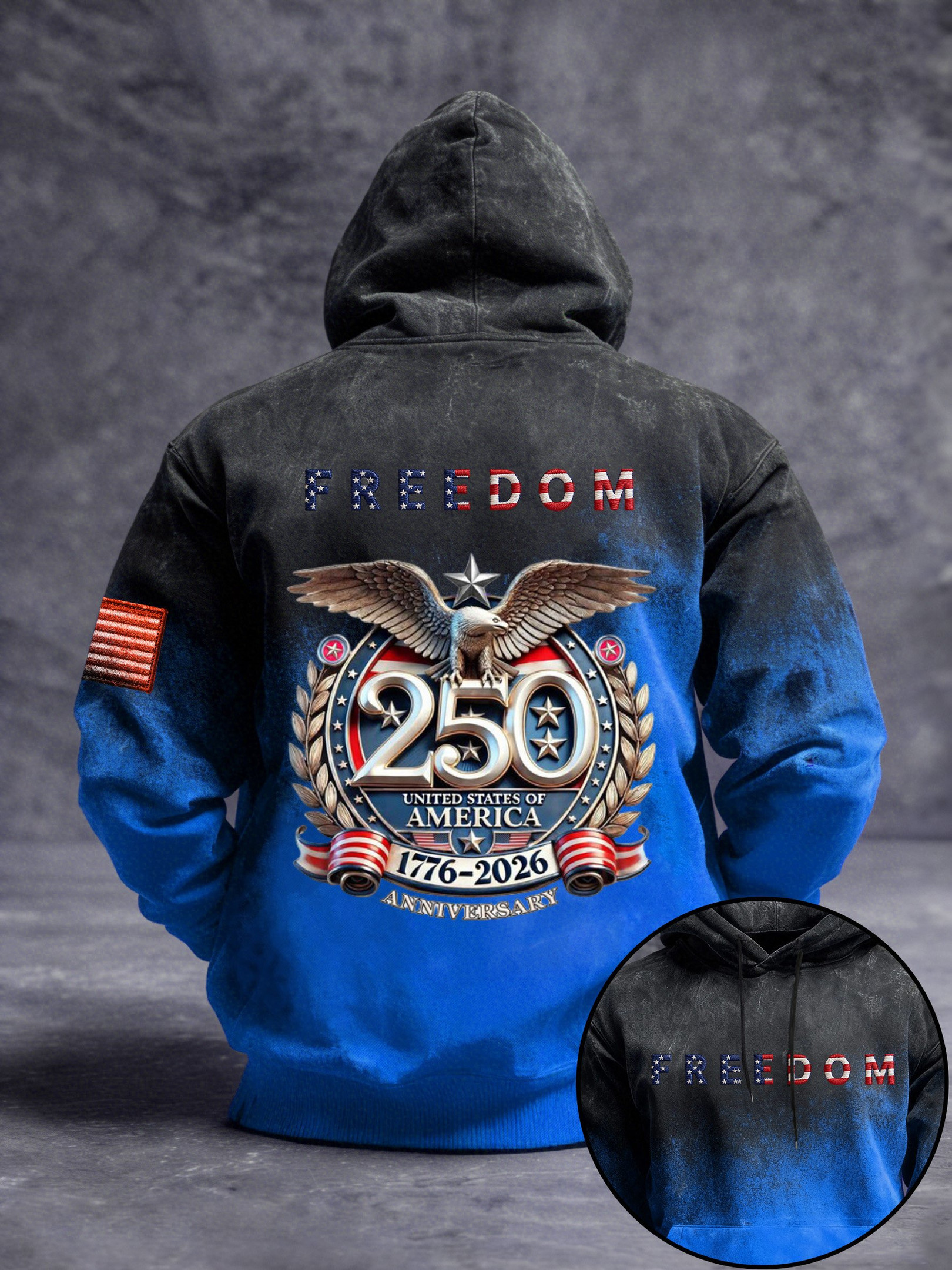 Eagle America 250 Years Of Freedom 1776 2026 Faith Hoodie 4th Of July Merchandise