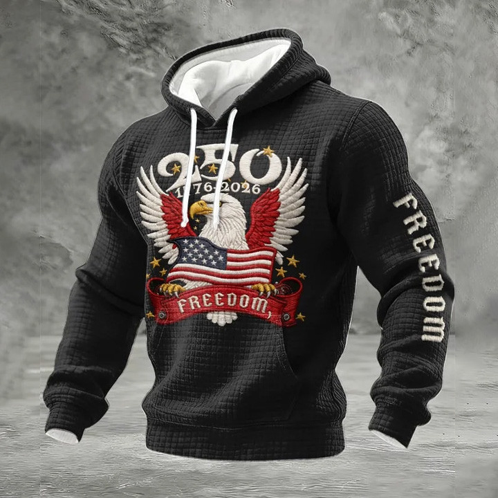 Eagle America 250 Years Of Freedom 1776 2026 Hoodie Best 4Th Of July Apparel Patriotic Merch