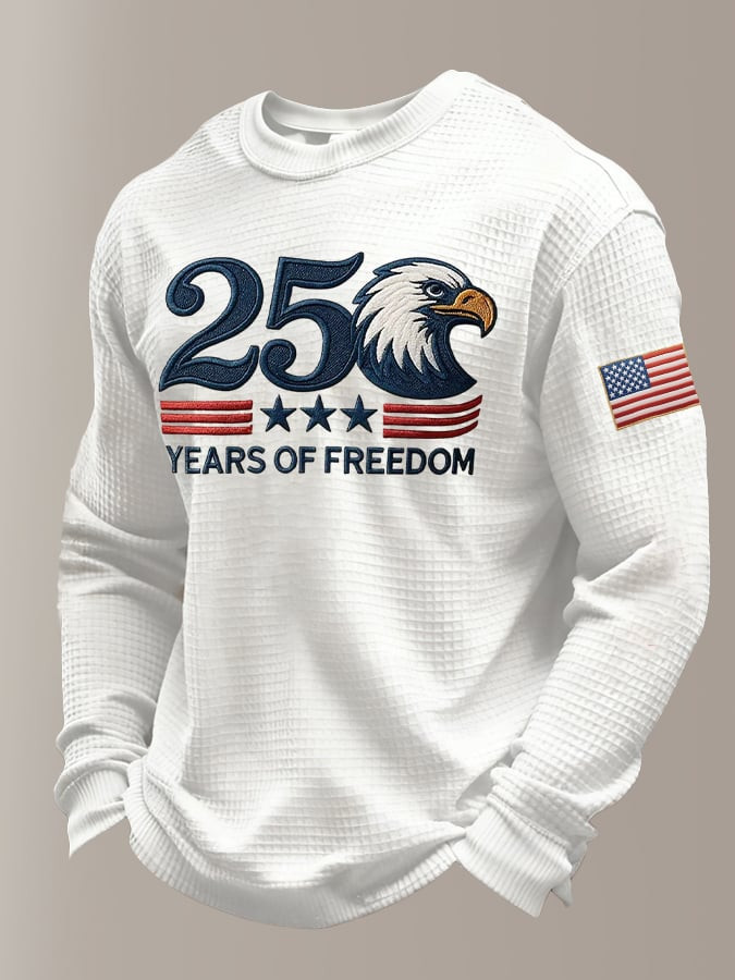 Eagle America 250 Years Of Freedom Long Sleeve Shirt 4Th Of July Clothing Men's