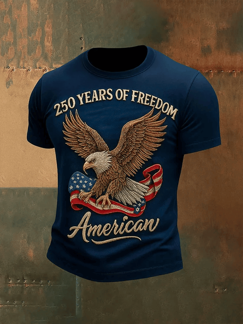 Eagle America 250 Years Of Freedom Shirt Mens Patriotic Tee Shirts Fourth Of July Apparel