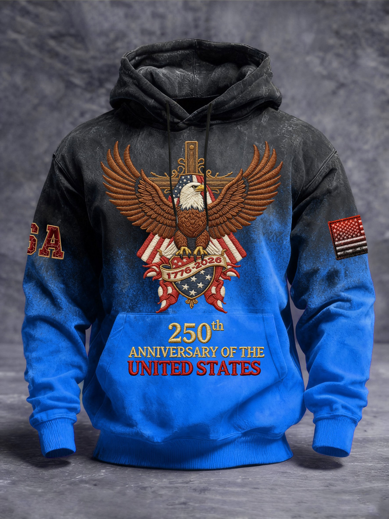 Eagle America 250Th Anniversary 1776 2026 Faith Hoodie 4th Of July Merch Patriotic Gifts