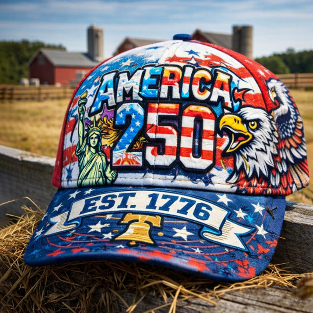 Eagle America 250th Anniversary 1776 2026 Hat Liberty Bell Art July 4th Baseball Cap