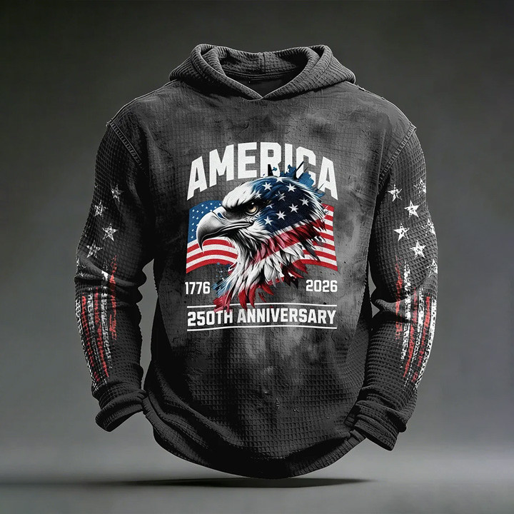 Eagle America 250th Anniversary 1776 2026 Hoodie American Flag Apparel Patriotic Present Ideas