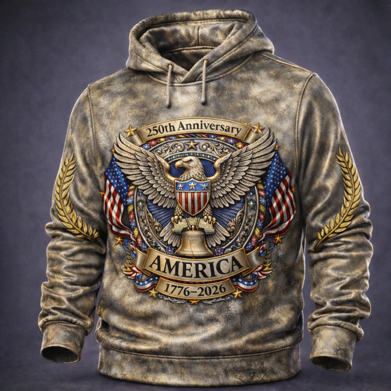 Eagle America 250th Anniversary 1776 2026 Hoodie America's 250 Birthday Hoodie