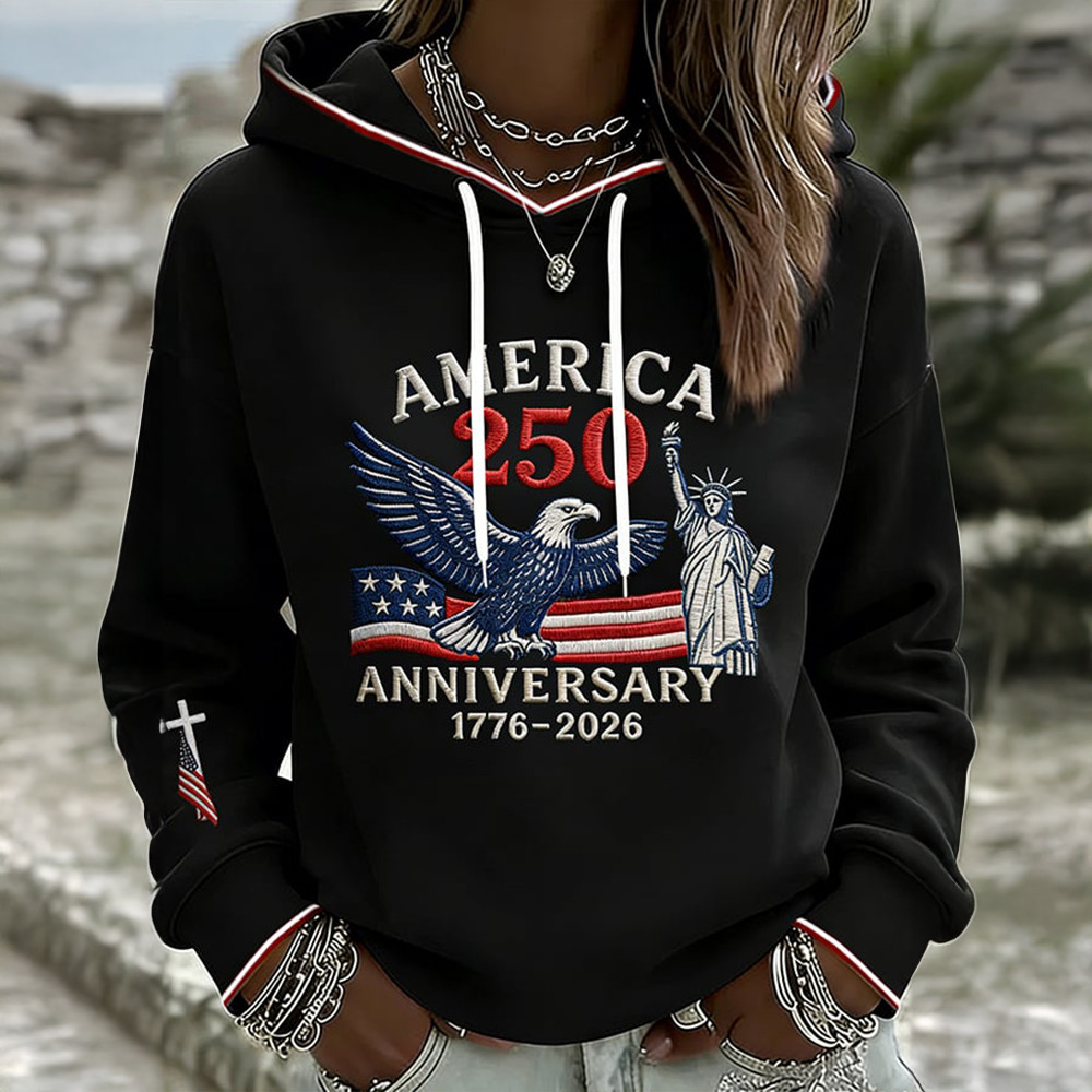 Eagle America 250Th Anniversary 1776 2026 Hoodie America's Birthday Apparel Freedom Merch